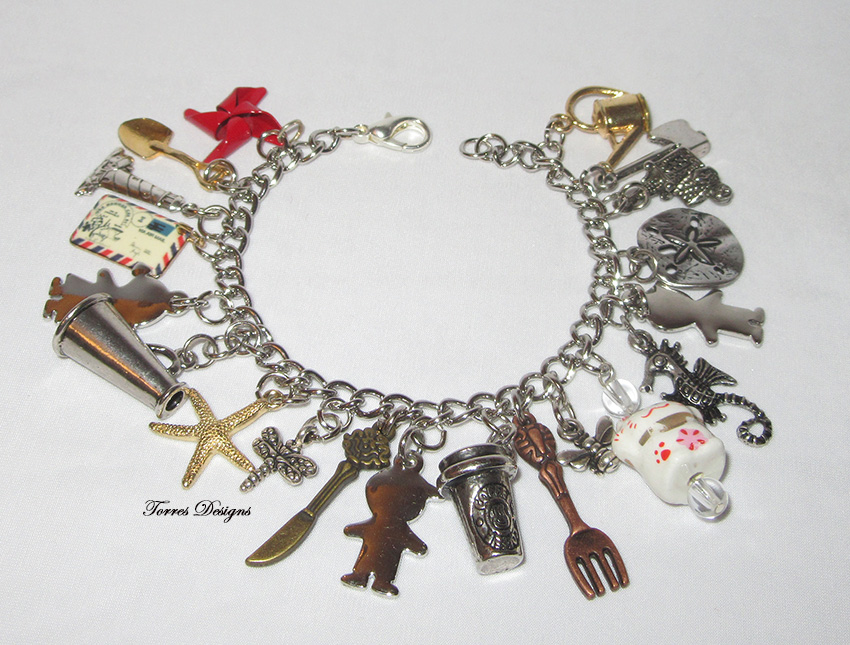 Here I have a Custom made One of a Kind OOAK Charm Bracelet inspired by the popular Animal Crossing New Leaf Video game!