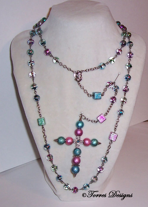“Confetti” Rosary and Large Cross
