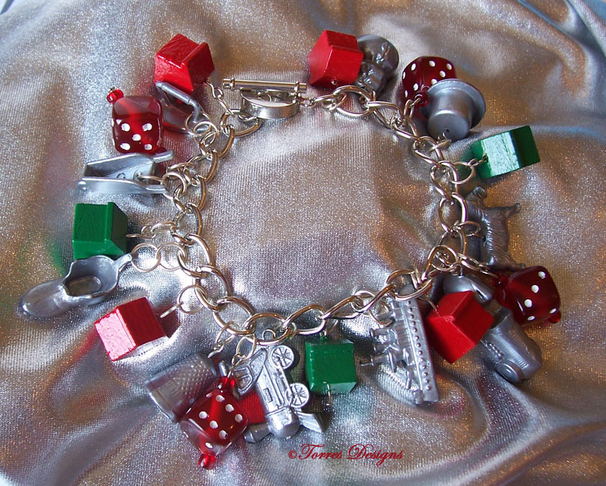 Monopoly Game pieces Charm Bracelet
