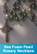 Sea Foam Pearl Rosary 
