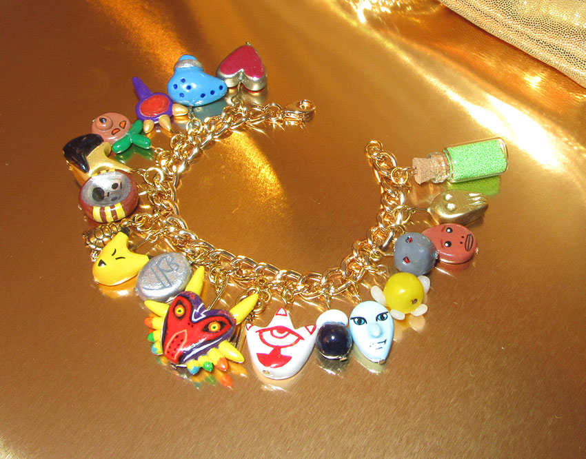 1st Majora's Mask Gold Tone Charm Bracelet