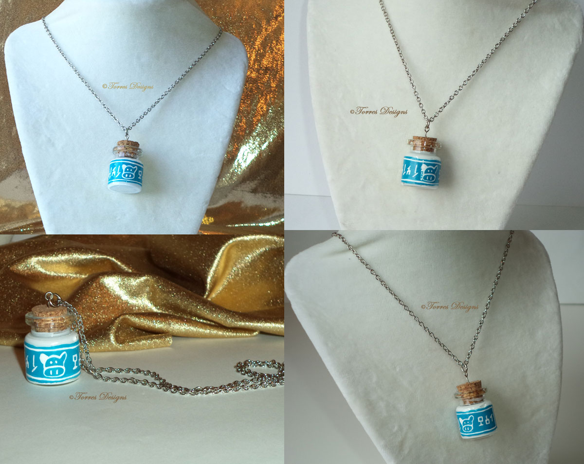 Lon Lon Ranch Small Glass Milk Bottle Pendant Necklaces Legend of Zelda
