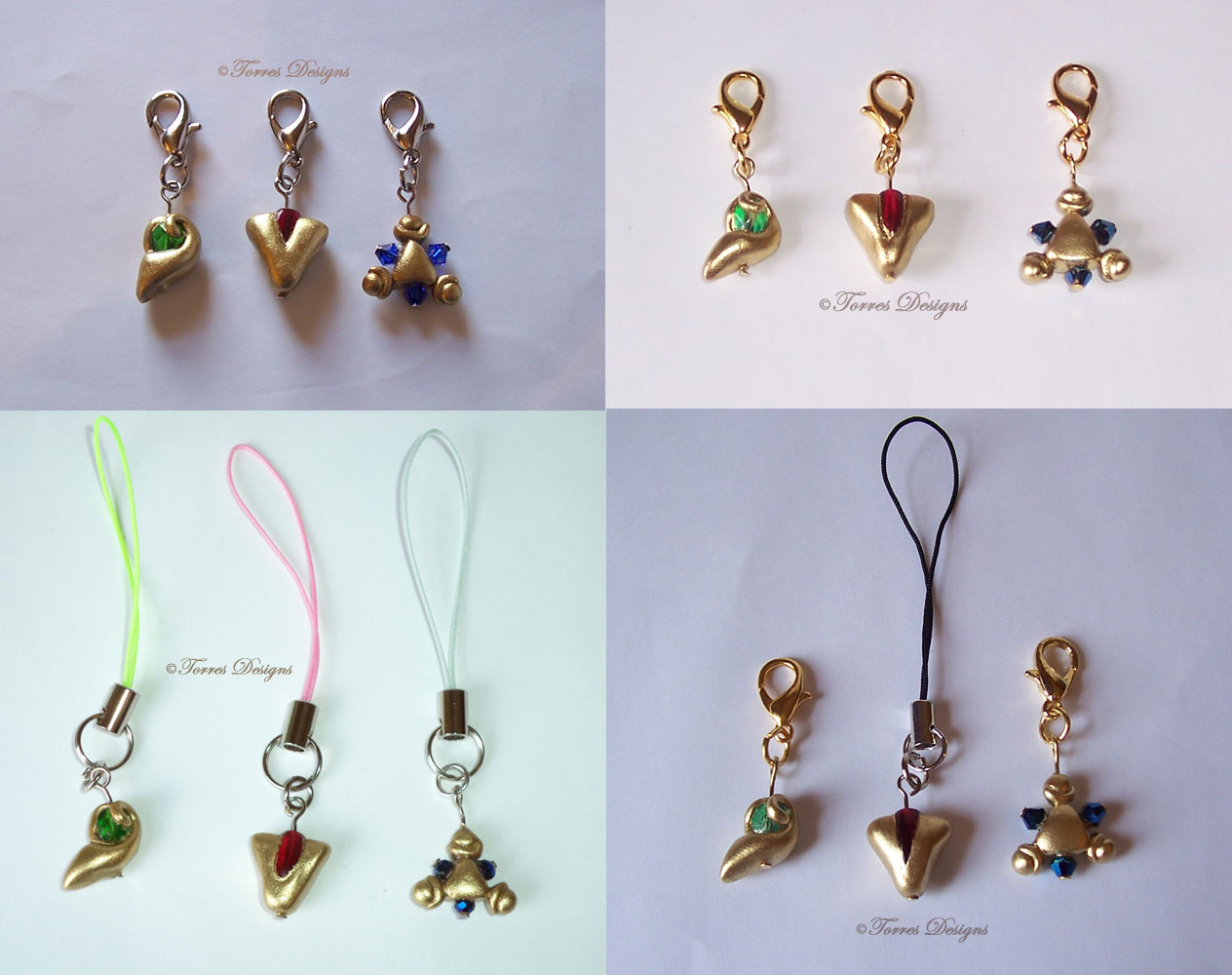Spiritual Stones Charms: Kokiri’s Emerald, Goron’s Ruby, and Zora Sapphire – Legend of Zelda OoT
